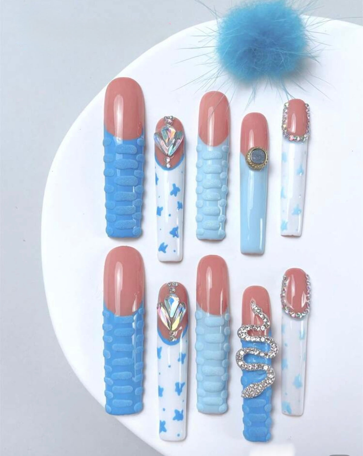 3D Light Blue French