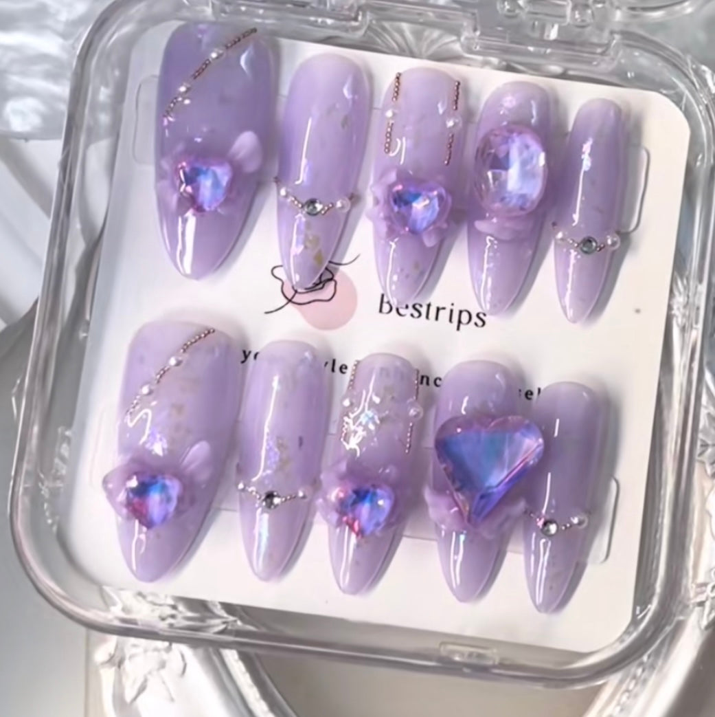 3D Lavender With Hearts