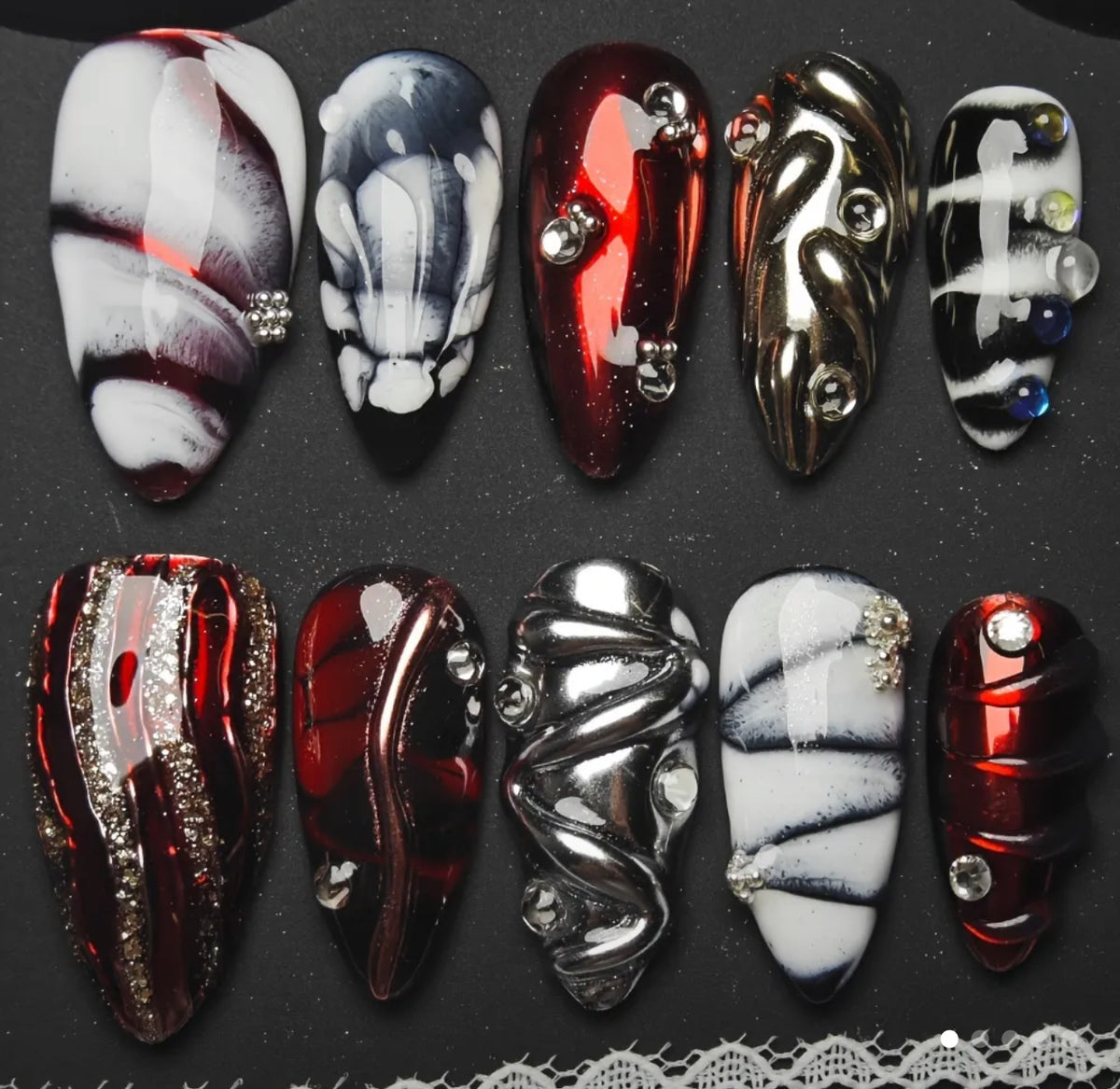 Black Red White And Silver