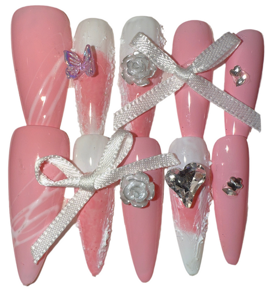 3D Pink And White