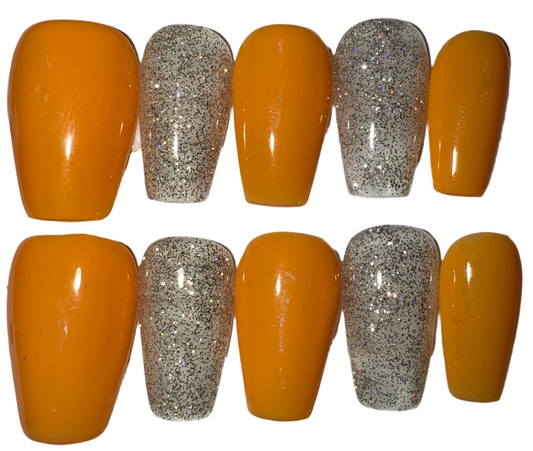 Orange And Silver Sparkles