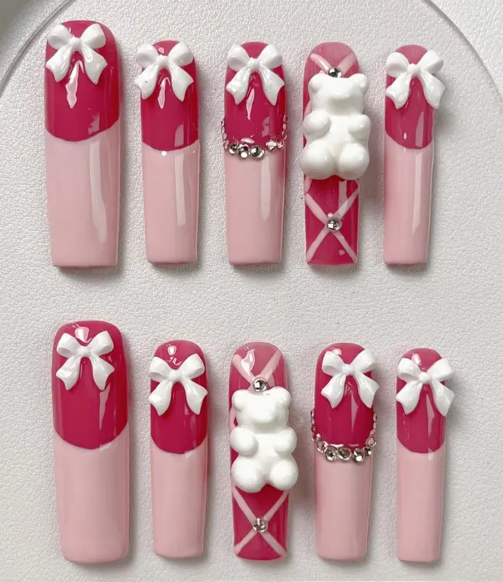 3D Pink French Bows