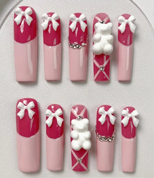 3D Pink French Bows