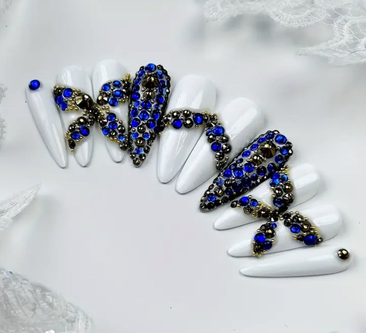 Blue And Gold Rhinestone