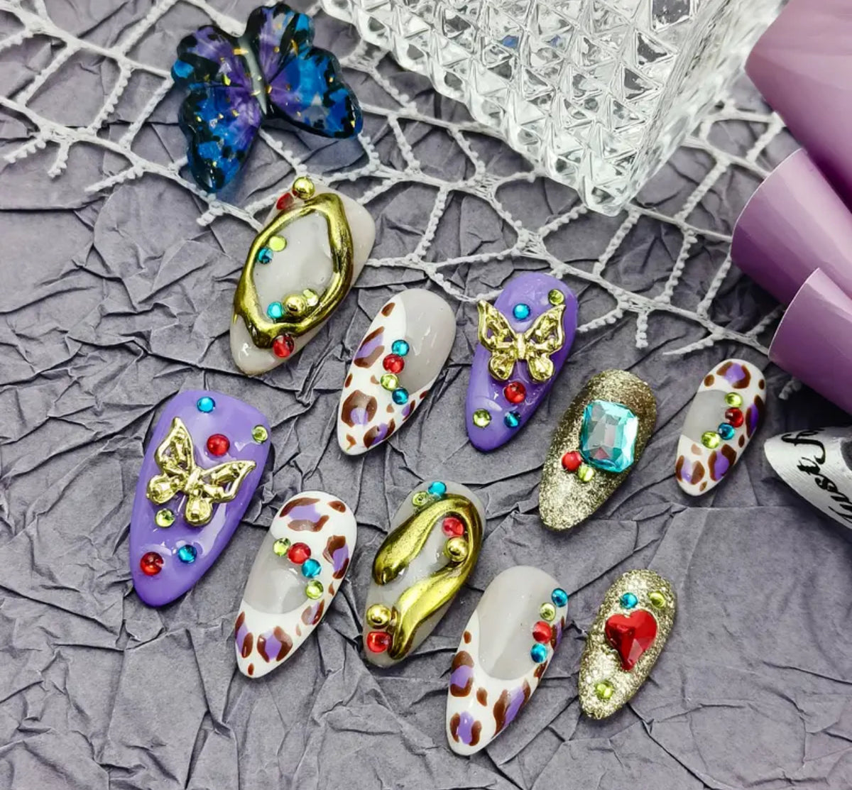 Purple And Gold Chrome Animal Print