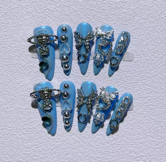 3D Powder Blue Chrome