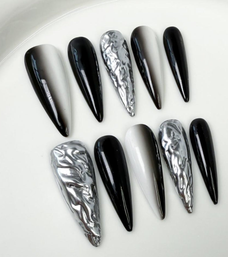 Silver Chrome Black And White