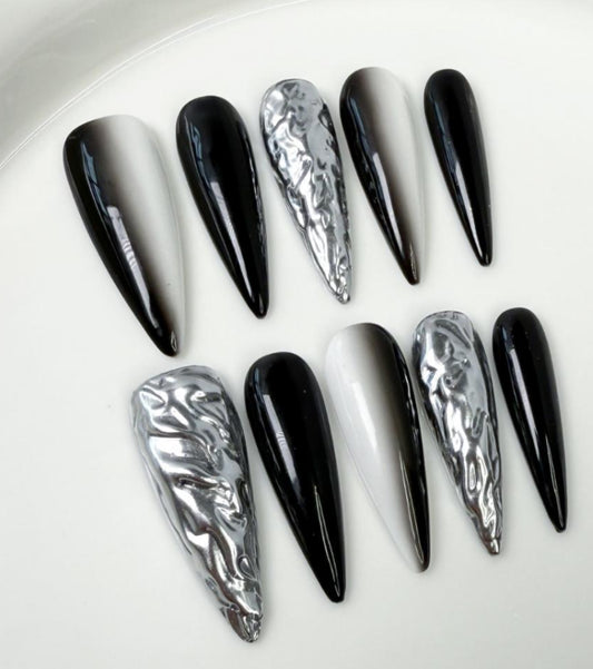 Silver Chrome Black And White
