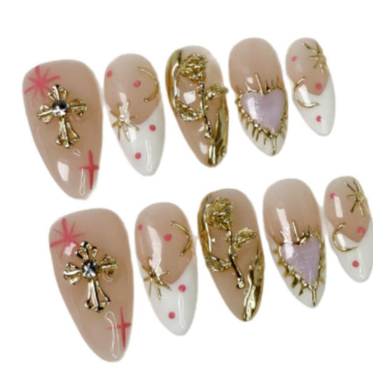 3D White French With Design