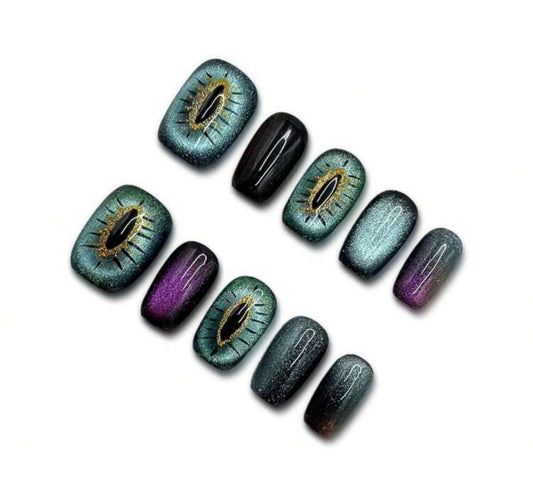 Turquoise And Purple Cat Eye