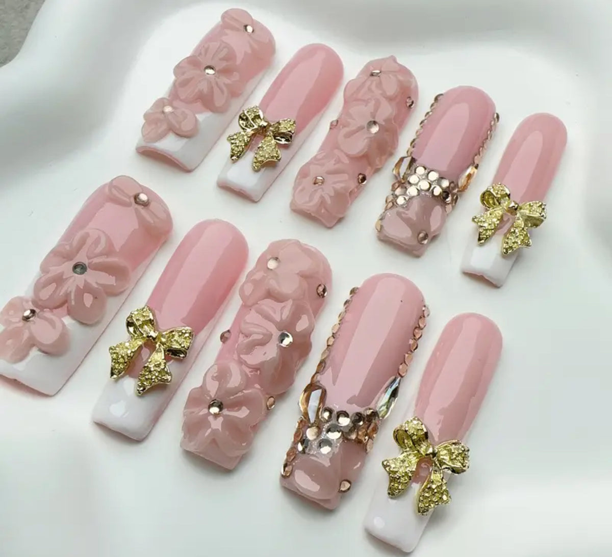 3D Pink And White French Design