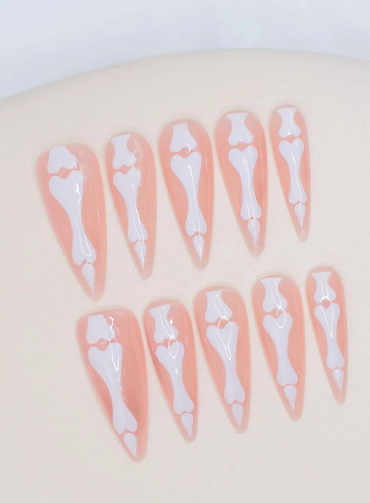 Halloween Pink And White Skeleton