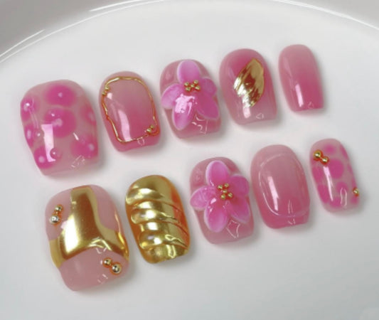 Pink And Gold With Design